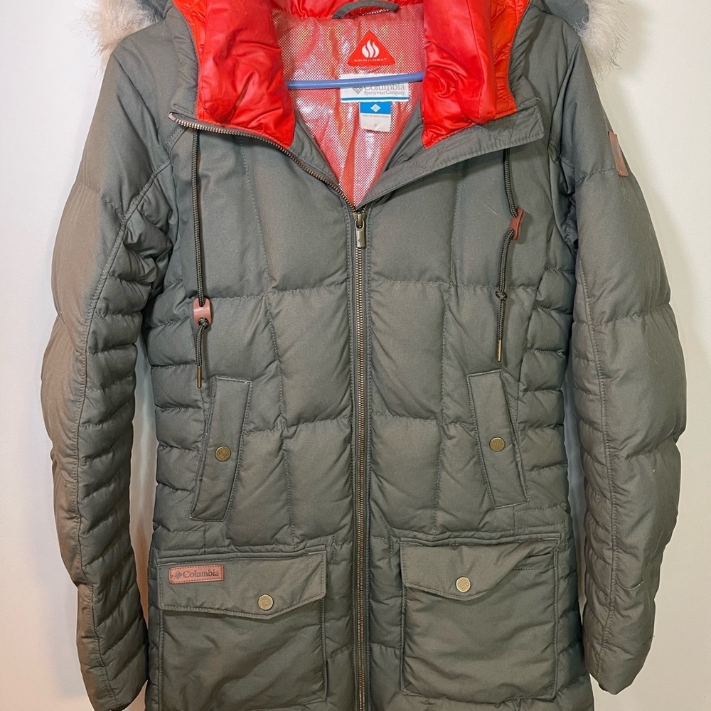 Columbia Women’s Gravel Della Fall Detachable Fur Hooded Long Jacket Size Small